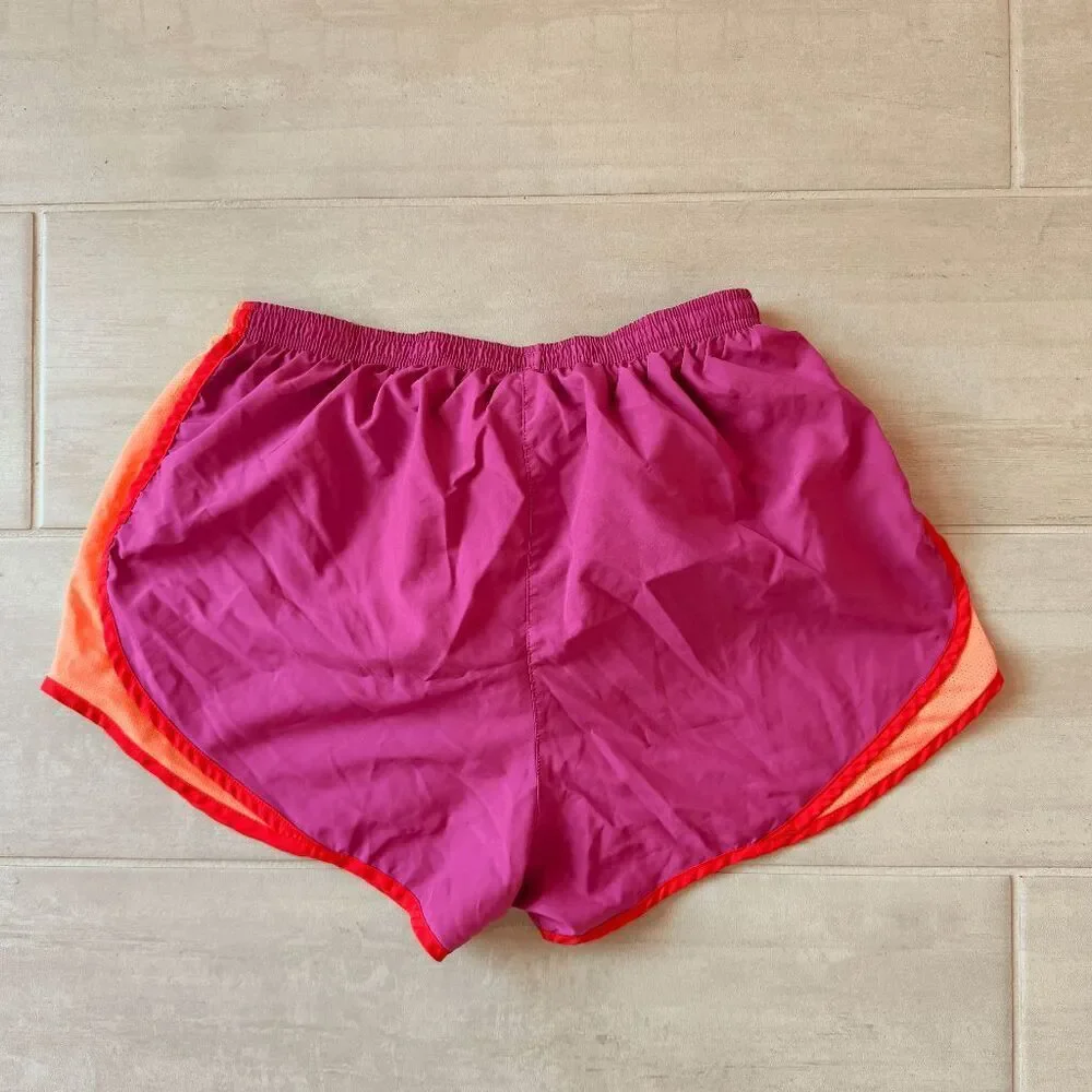 Nike Tempo Dri-FIT Mid-Rise 3-in Running Shorts Pink Orange Stripe Lined Large